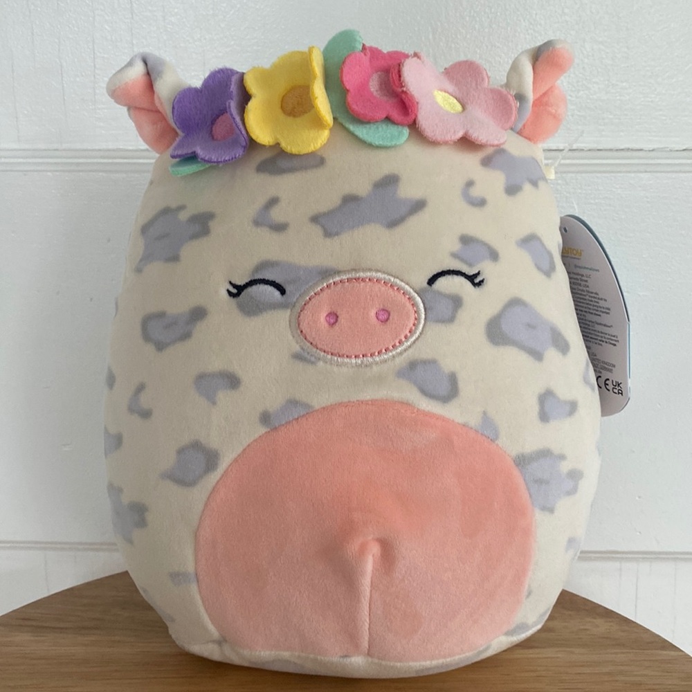 🐷ROSIE 8” Sweet Piggie Squishmallow with Pretty Floral 💐 Crown 👑